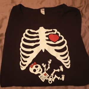 SOLD Long Sleeve Skeleton Halloween Maternity Shirt